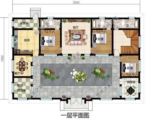 农村|农村20万四合院设计图,青山绿水间,享受农村生活