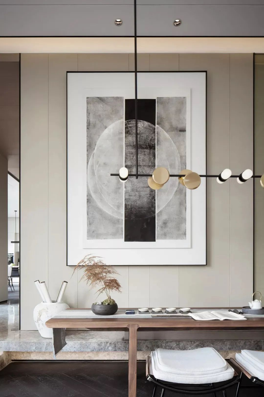 床头柜|510㎡现代别墅,低调舒适的空间,轻奢安静的气质