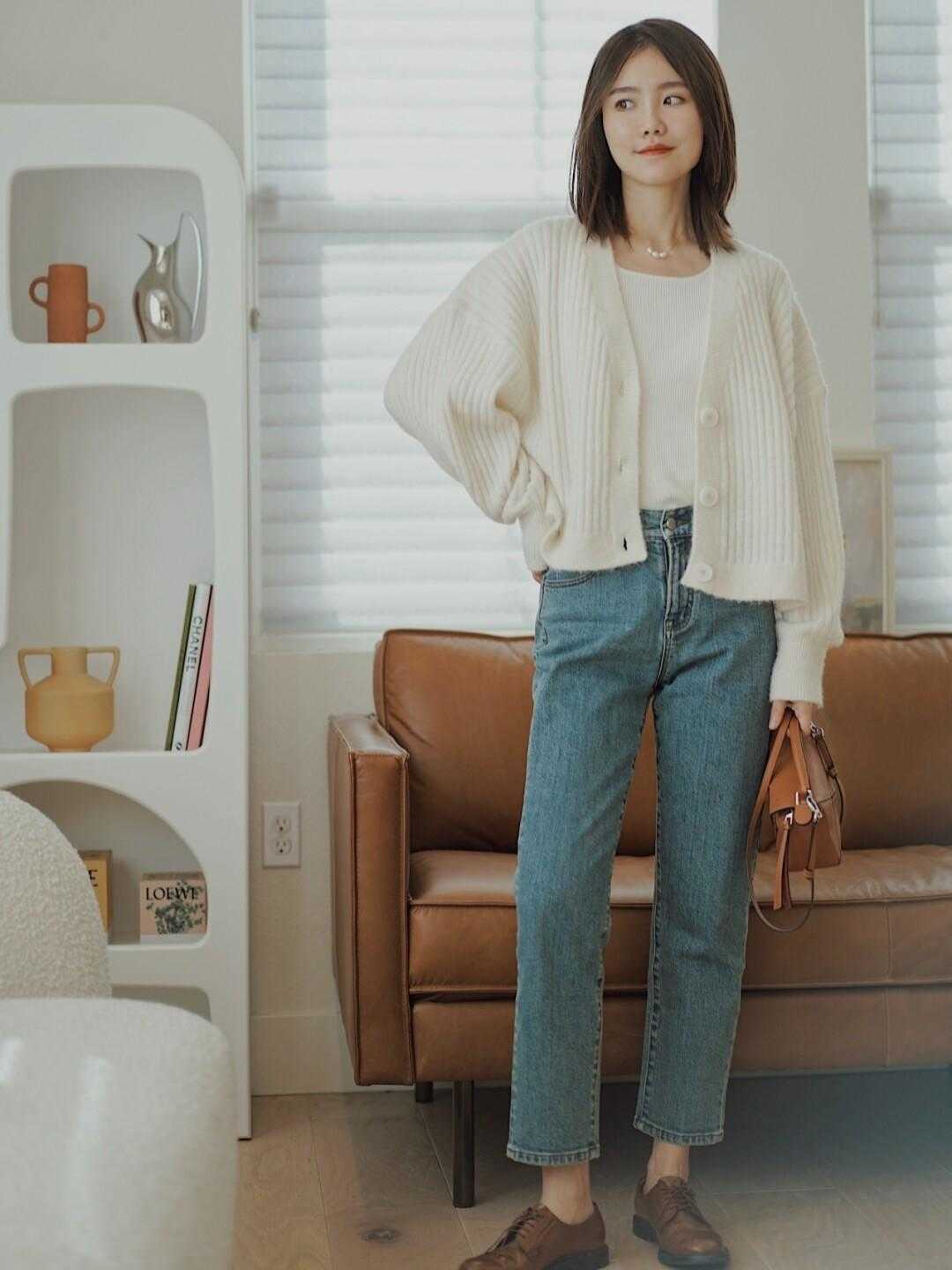 针织开衫|30+的女人常备这几条裤子,搭配上针织开衫或者毛衣,百搭又高级