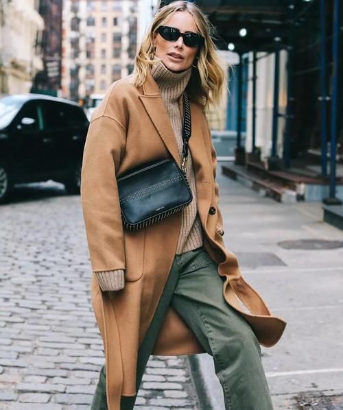 显瘦|大衣配毛衣,显瘦又高级