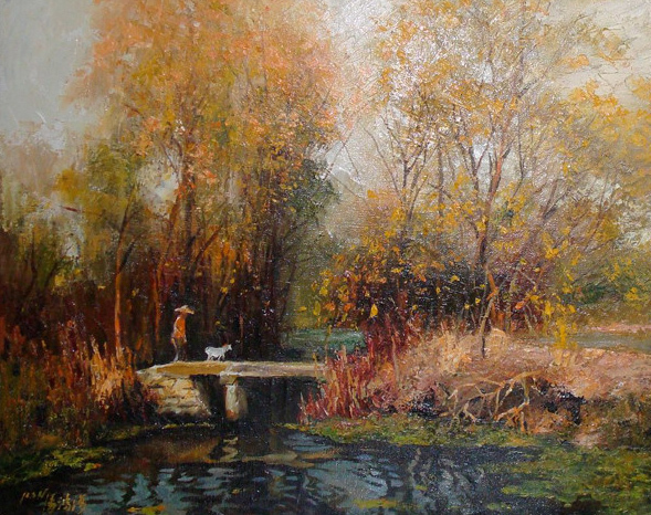 江南水乡#潘鸿海油画中的江南水乡,太有诗意了!