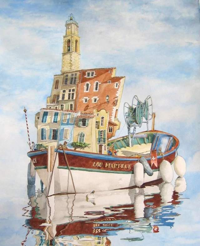 水彩&颇有想象力的插画:童话故事般的建筑水彩