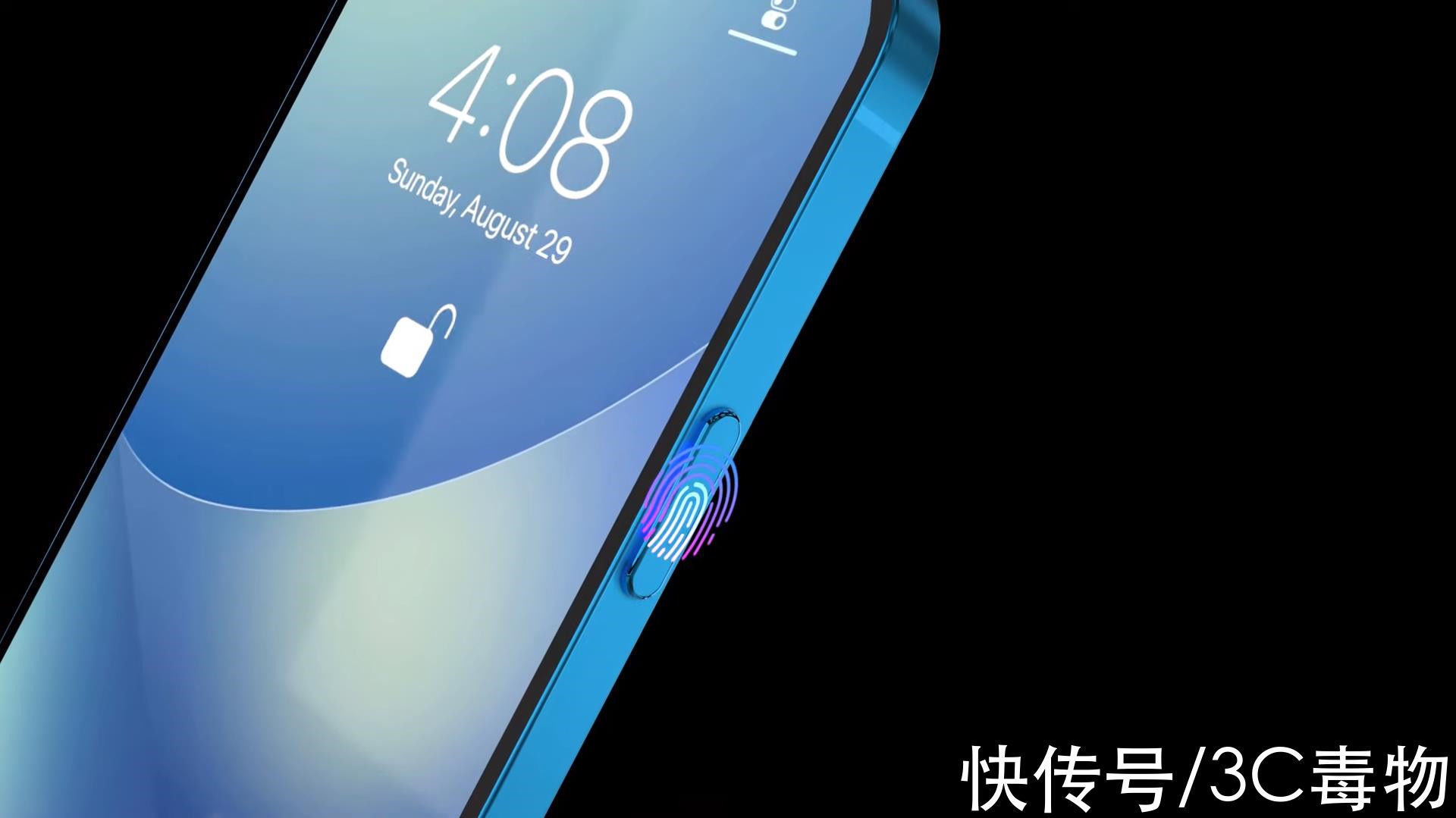 相机镜头|iPhone14渲染图：电源TouchID+隔空充电，打孔屏支持200赫兹高刷