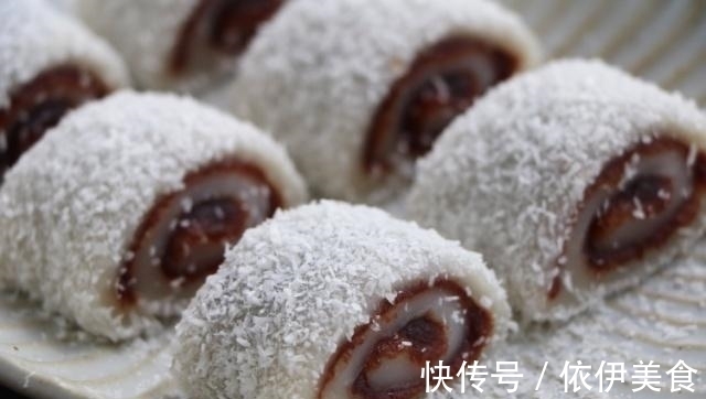 保鲜膜|糯米小甜点,2分钟学会蒸一蒸卷一卷,小白也可一展身手