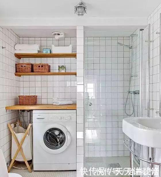 洗衣机|卫生间洗衣机摆放设计，小空间的完美利用，不拥挤又美观
