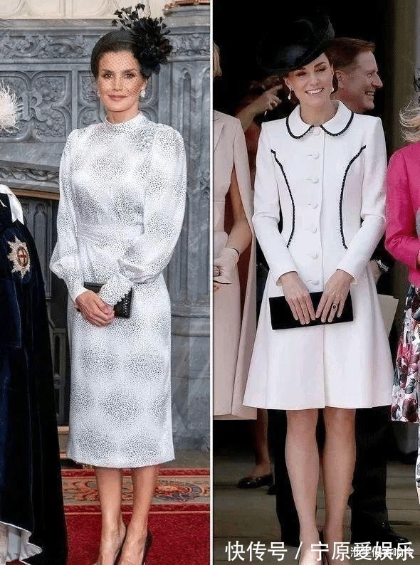 凯特 莱后和凯特同穿蓝色印花裙一个裙子太松垮显胖,另一个活泼娇媚