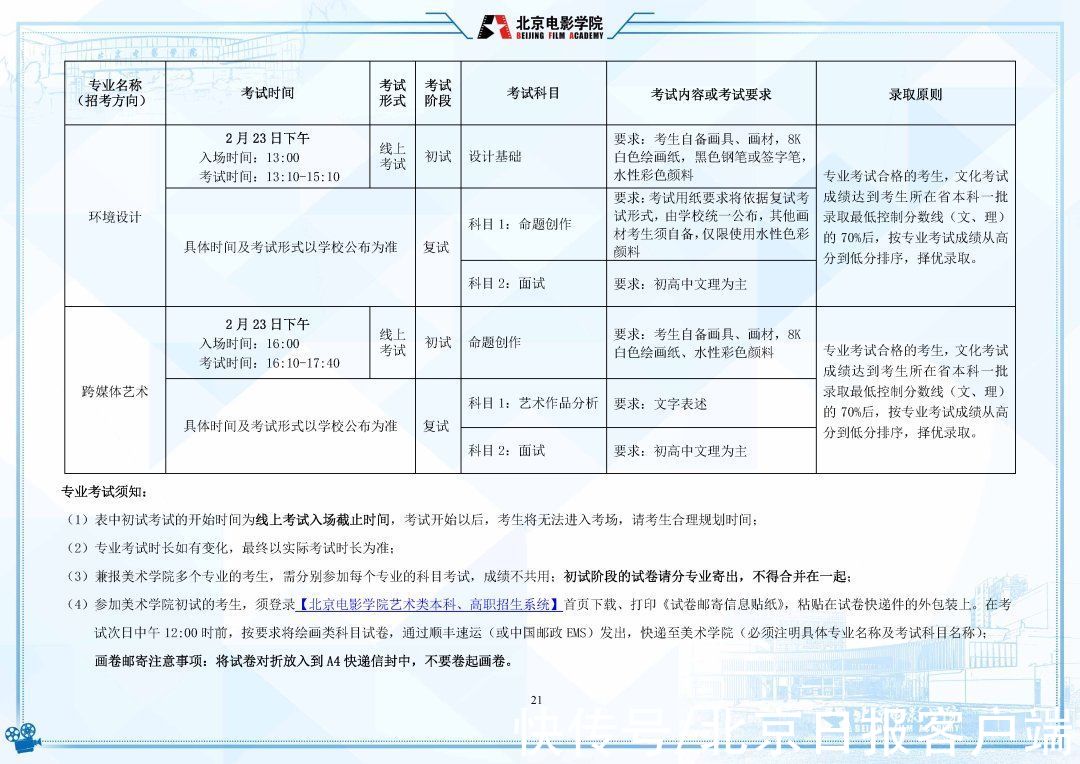 招生|明日起报名！北京电影学院2022年招生简章发布