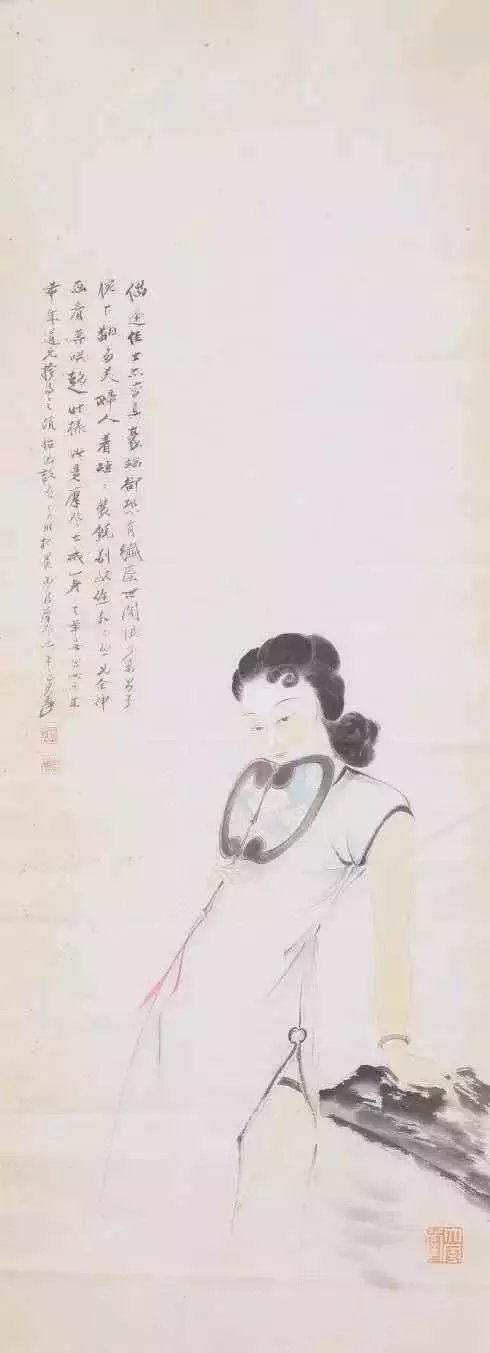 张大千绘制|国画里的旗袍