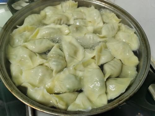 双肉馅饺子，皮薄馅大，咬一口满嘴鲜汁，不爱吃肉老妈吃美了