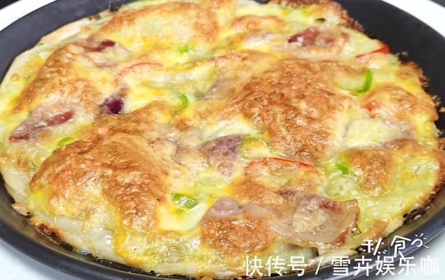速冻手抓饼|用手抓饼做披萨好吃吗？我做了1盘，拉丝、又多层，吃起来真过瘾