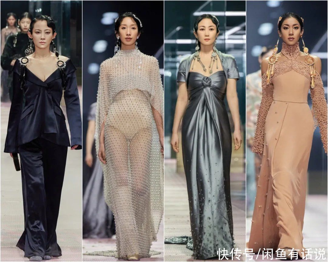 芬迪高定秀太奢华，18万颗青铜珍珠做礼服，靴子还缝8万颗细珠