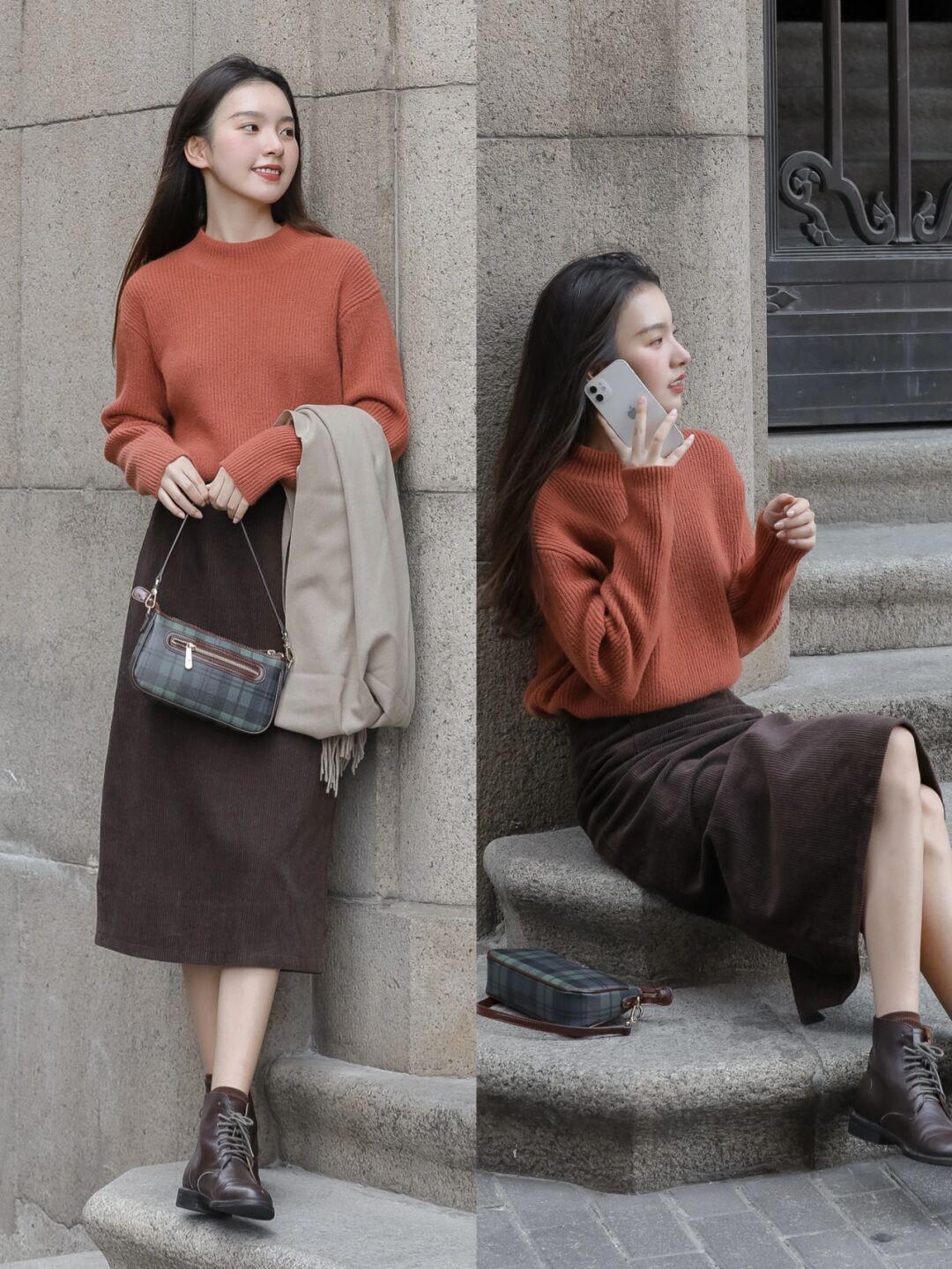 紫色大衣外套 秋冬怎样搭配出知性优雅的气质,碎花裙+紫色大衣外套,时髦又不失女人味!