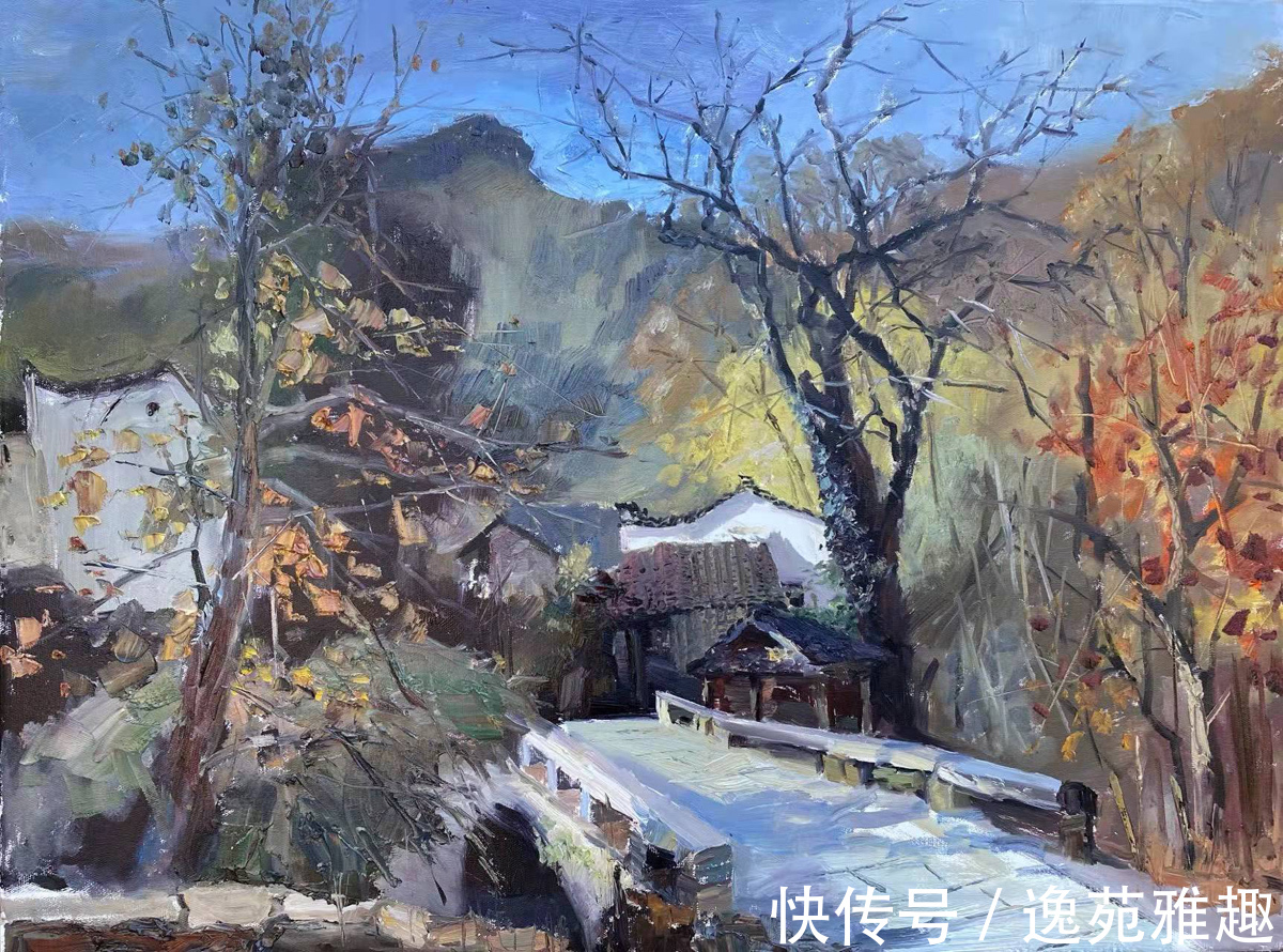 五彩斑斓&「写生作品」回望深秋婺源,五彩斑斓,油画家汪志高作品欣赏