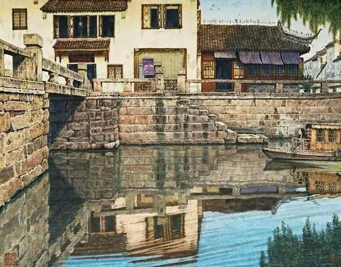 贺天健&吕吉人笔下的水韵江南,美在意境!