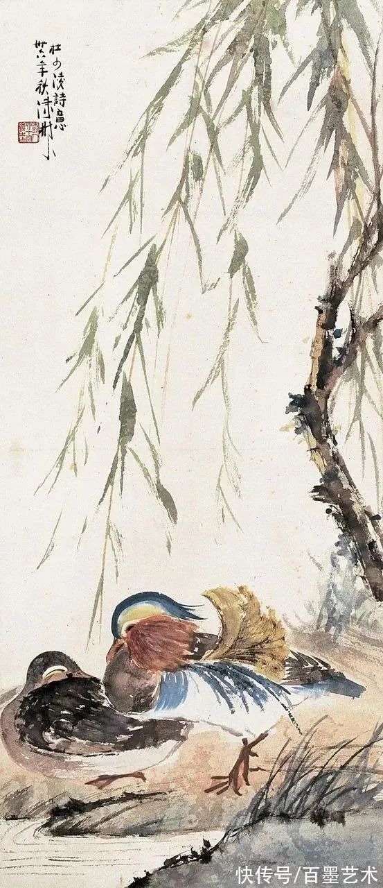 郑午昌@春风拂柳，春意浓！大师笔下的春柳太美了