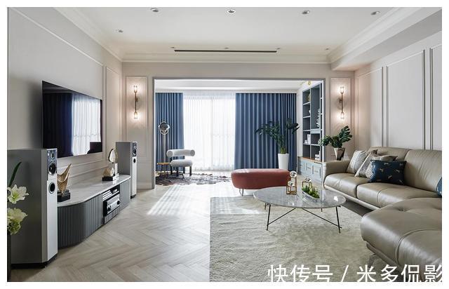 轻奢|250㎡美式轻奢大平层，独立玄关比客厅还好看，全屋简洁又显品味！