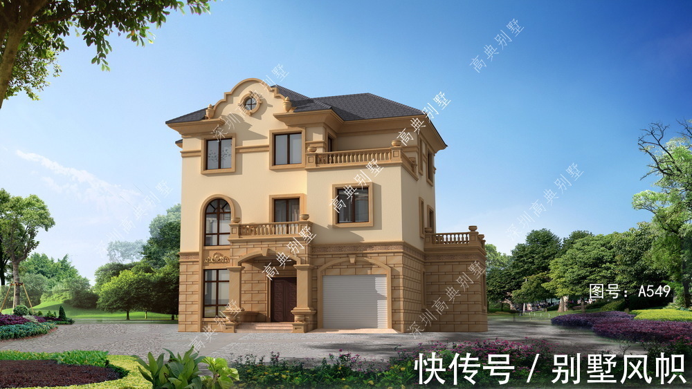 别墅|这款农村三层别墅，采光充足，室内明亮。