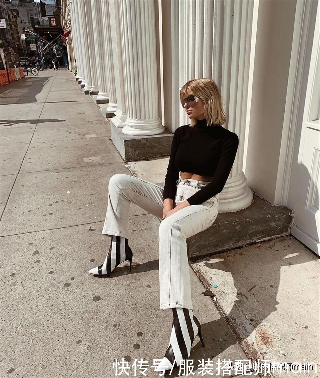 腿粗女孩怎么能少了喇叭裤，不靠PS也能“修”腿