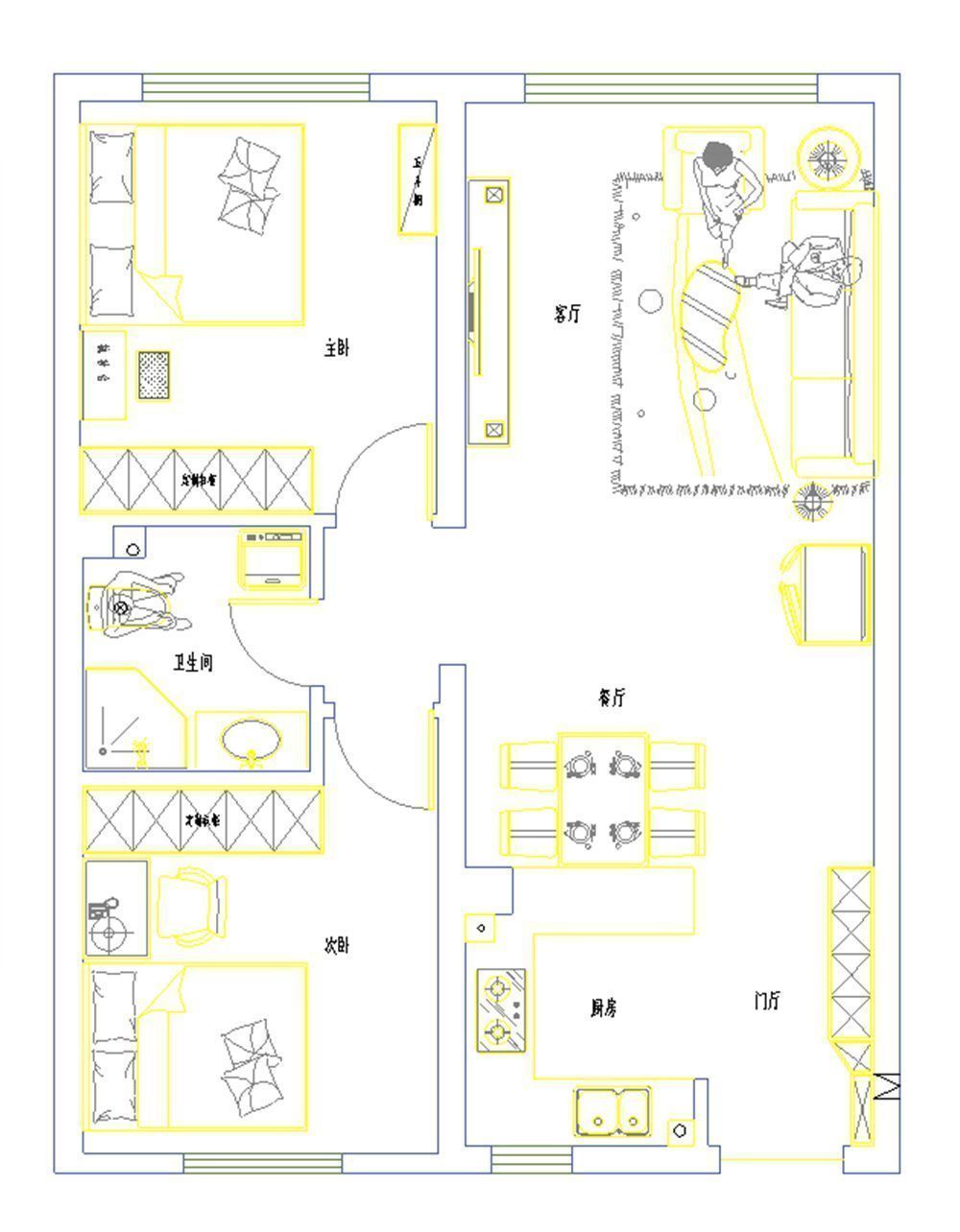 汇智五洲城62㎡2室1卫现代轻奢浅灰色调保持着柔和理性