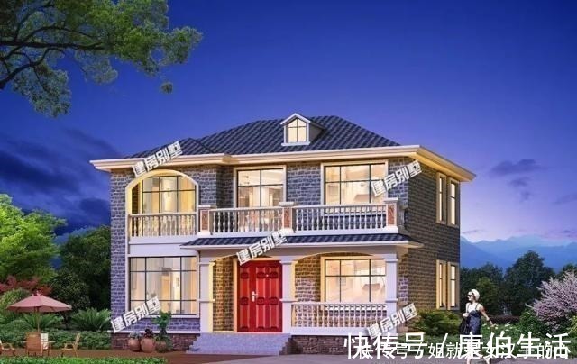 建房子|开间12米左右的两层别墅,户型简单施工易,主体造价低!