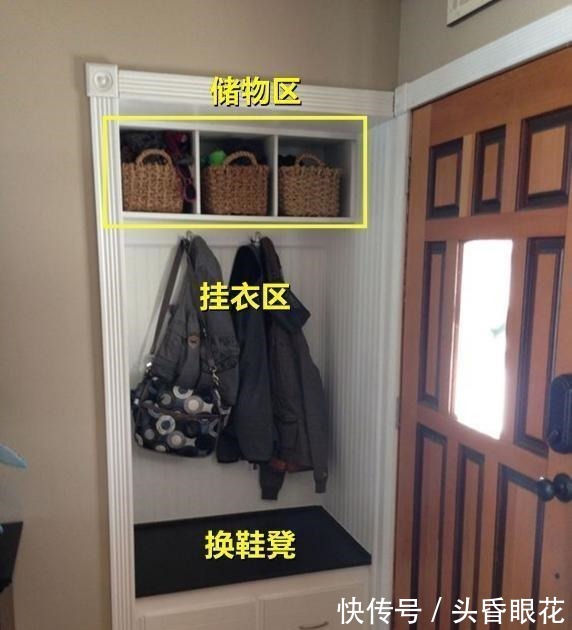 儲物區|進門玄關太窄，與其費心思裝柜子，不如聰明點往墻里掛衣服放鞋子