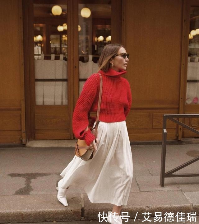 洋气|今秋火了一种穿法,叫“毛衣+半身裙”,青春又洋气,时髦一整季