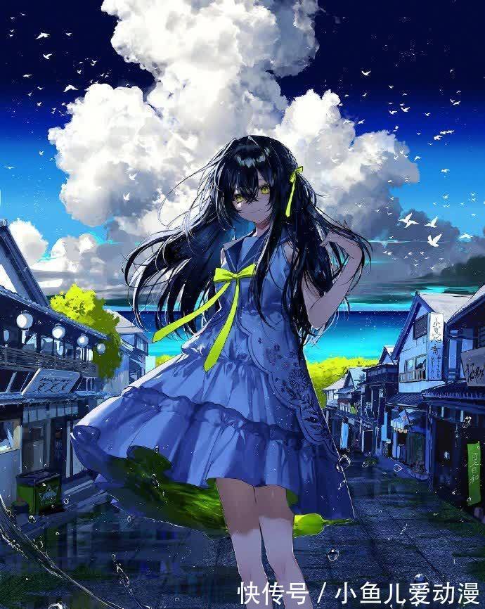同人|画师大佬喜欢画蓝色系的同人图，看完这些妹子感觉内心都平静了
