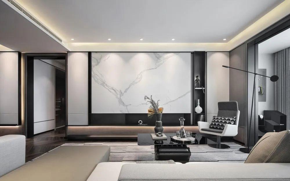 现代|138㎡现代轻奢风就得这么装,空间层次分明,舒适又高级