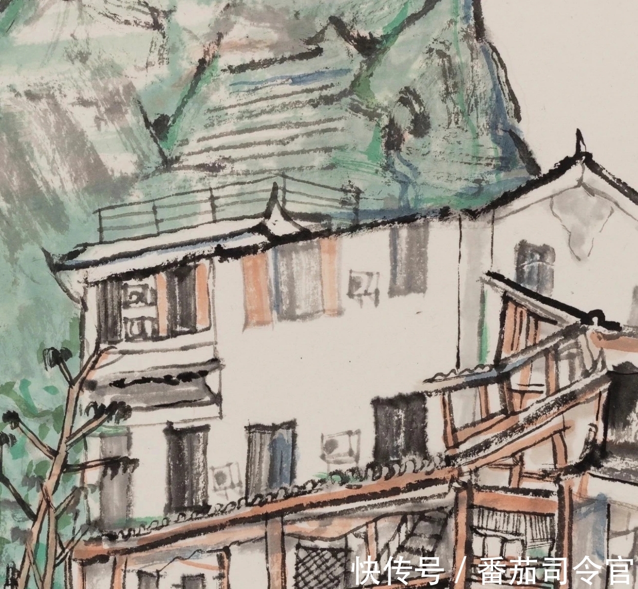 写意山水画|林容生一组写意山水画,每张都带高清局部,看清线的造型