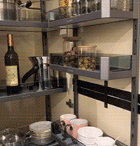 下拉篮|厨房别再乱收纳了!学国外给橱柜内设“小机关”,空间“多一倍”