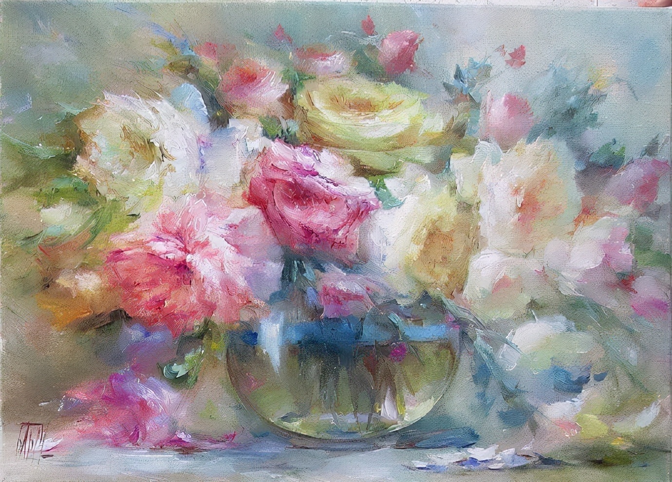 vladimir!俄罗斯画家弗拉基米尔· 巴比奇把花束画得如此之美,妖艳