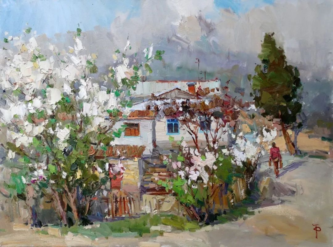 露台&不起眼的房子、简单的露台、普通的小路 他都画得如此出彩！