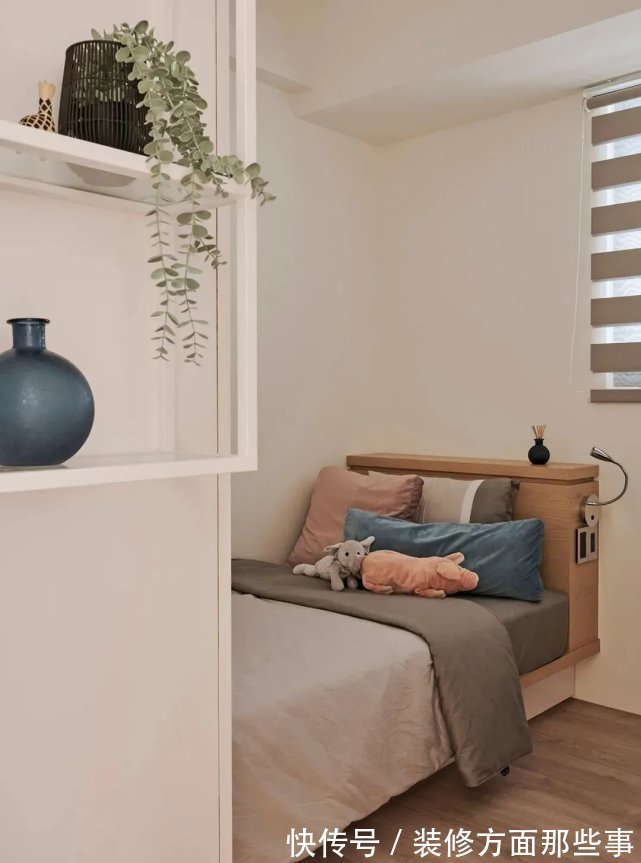 书房|116㎡现代三居室,拆掉次卧,半隔断电视墙隔出一个大书房