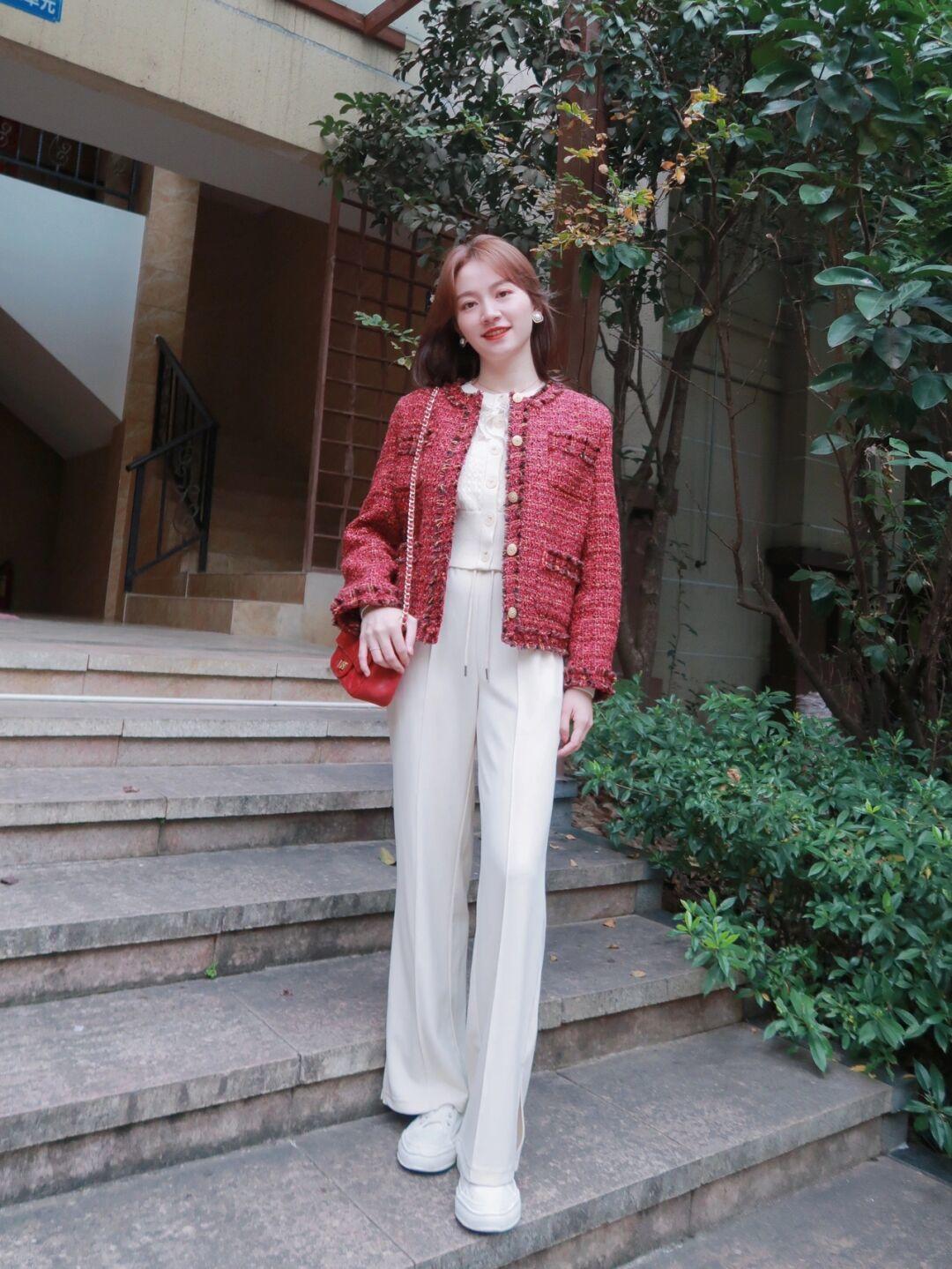 香风|这才是适合普通人的小香风外套，搭配阔腿裤，既有温度又高级洋气