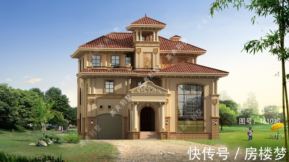 罗马柱|三层欧式别墅，整体设计高端上档次，配色搭配舒适自然。