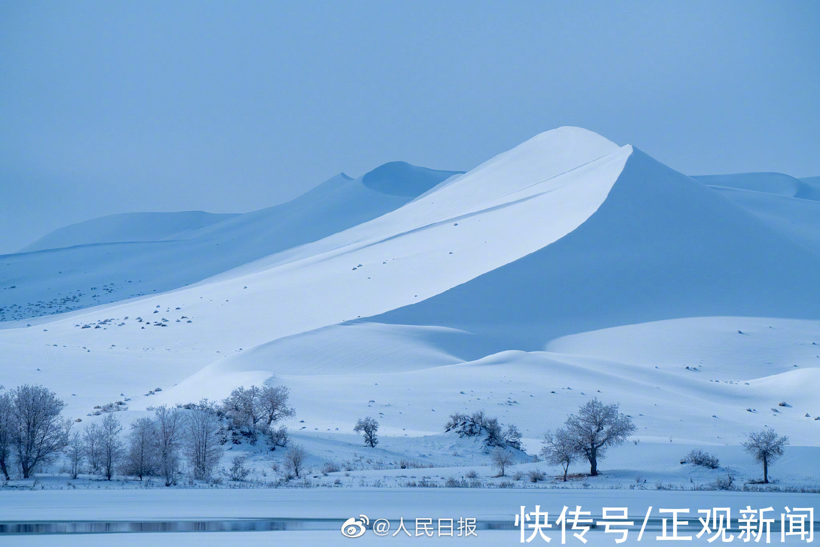 雪景|罕见美景！塔克拉玛干沙漠雪景宛若童话