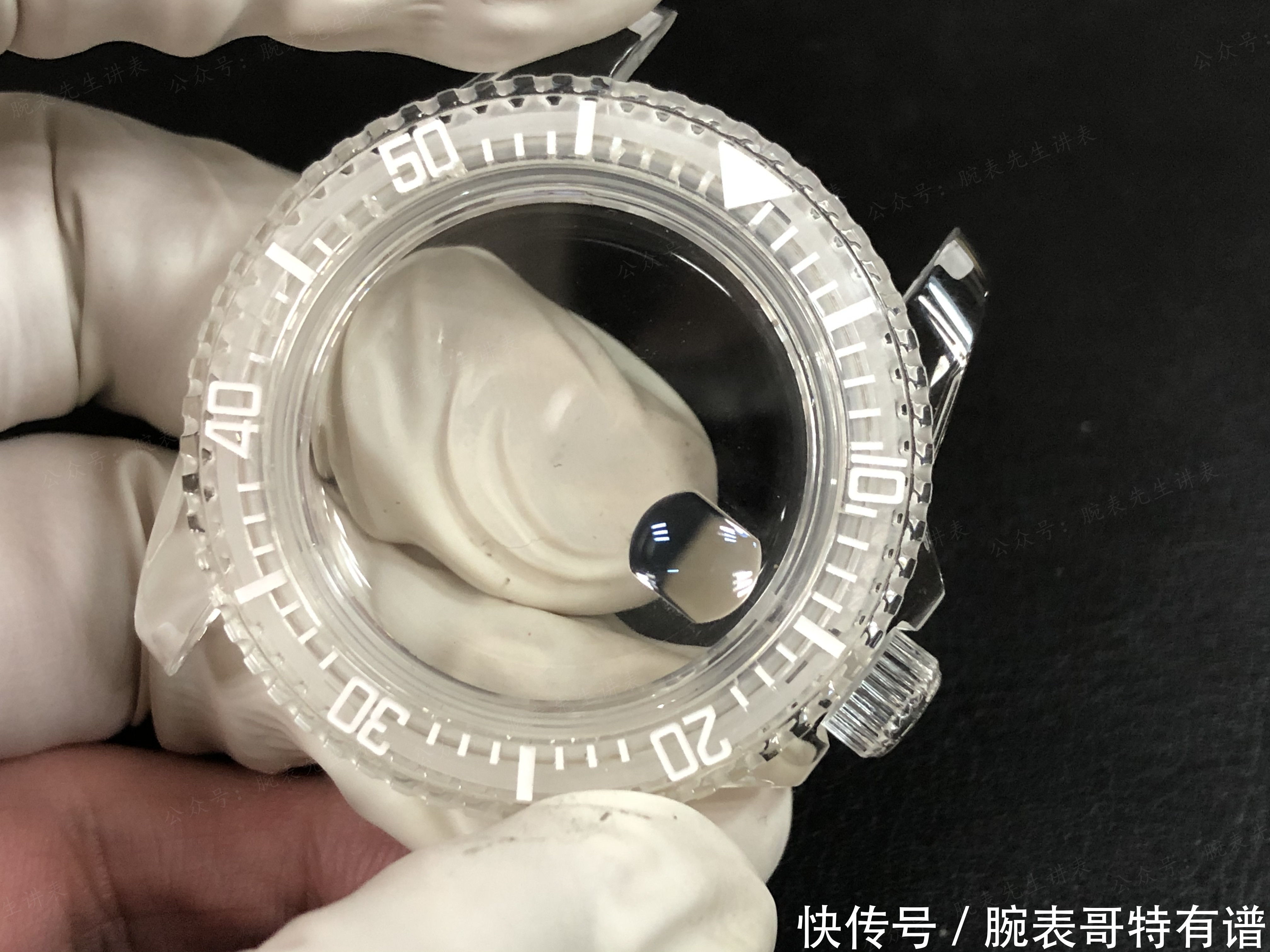 全水晶壳机身,爆改劳力士水鬼!撞表率为零的劳力士透明水鬼!