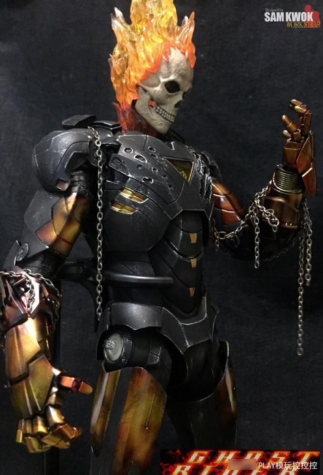 模友|恶灵骑士样式钢铁侠模型改,它会是灭霸对手吗?