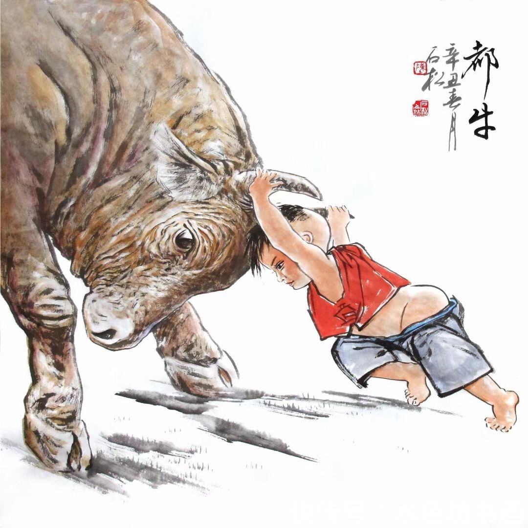 2021送你一组牛画,祝大家牛气冲天,牛(扭)