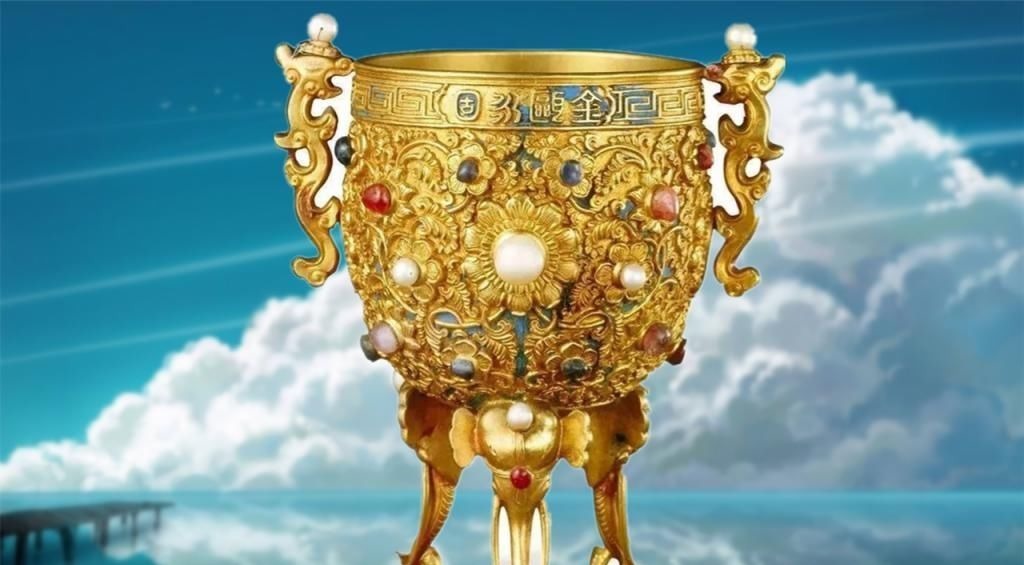 人物|国家宝藏手办第2弹,文物金杯被拟人化,眼神散发高冷气质