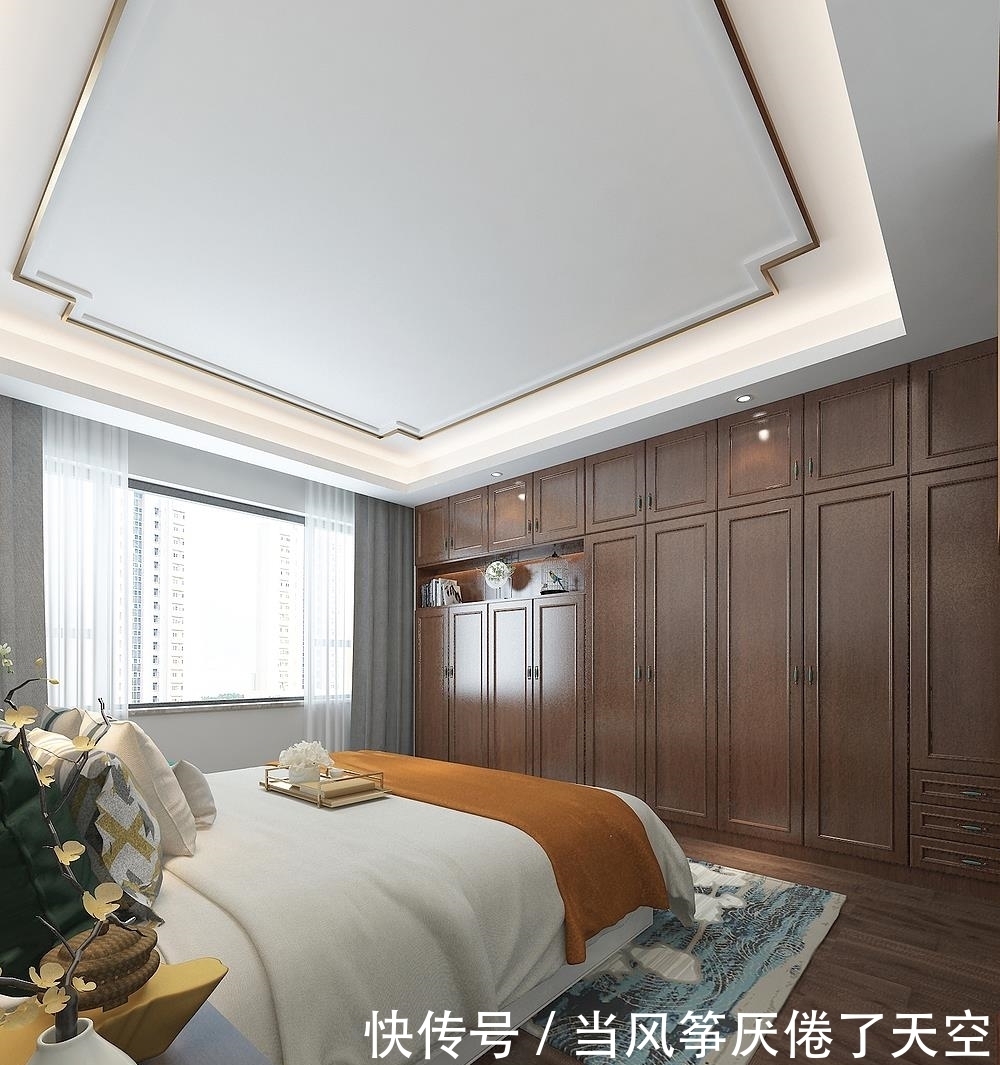 山水画|他家的中式风太好看了,入户玄关的圆形造型,很有中式意韵和品味