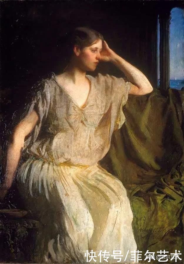 人物|空灵的天使，精美绝伦~雅培·翰德逊·泰勒女性人物油画作品欣赏