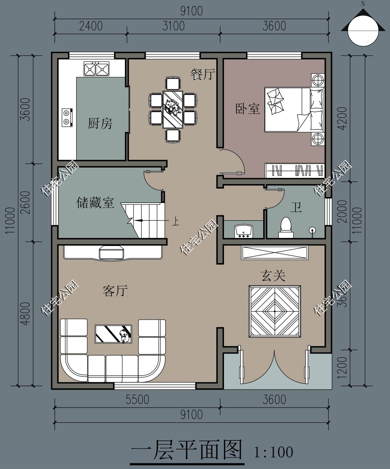 露台|农村建房想省钱？看看这10套平屋顶户型，20来万就能建好