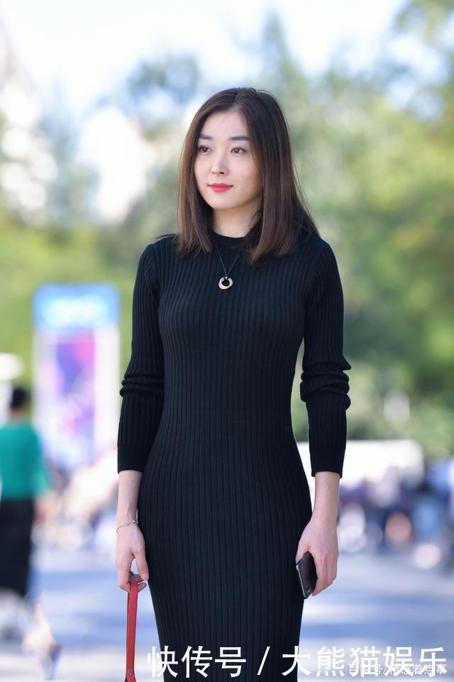 搭配|时尚穿搭黑色长袖包臀连衣裙,搭配高跟鞋,尽显淑女气质