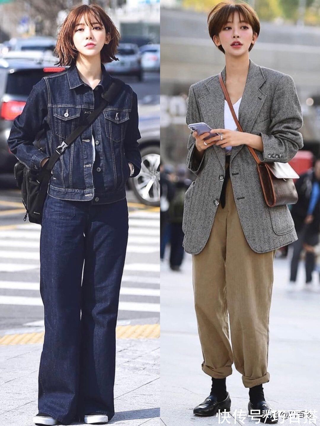靴子|韩国街拍教你穿阔腿裤！上身显瘦又不失街头感，不露腿也能炸街