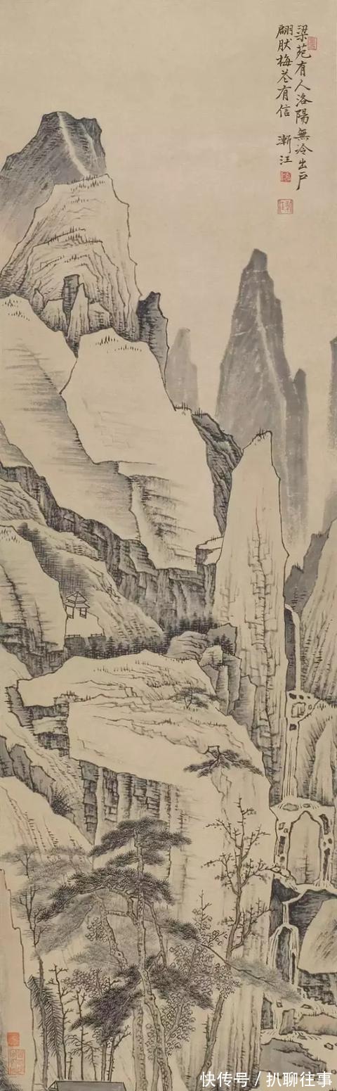 水墨纸本|清初四大画僧笔下的意境山水，不只是养眼