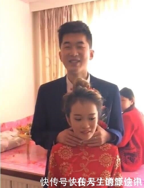 婚礼|抖音“最萌身高差”婚礼,新郎像捡到宝一样,新娘却是这种画风!