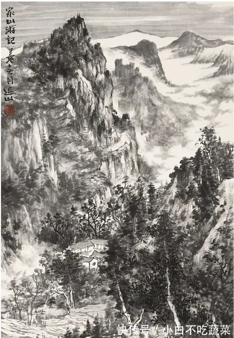 水墨#书画一体,意蕴无尽|白云飞水墨山水画