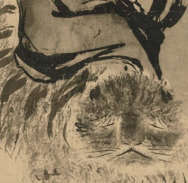 丰干禅师&800年前的古画,疑似出现穿越的大猫,表情夸张奇倔令人不解
