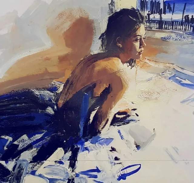 thomas$他的油画,既有潇洒带劲的笔触,又有性感细腻温和的柔美